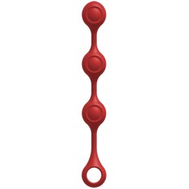 Красные утяжеленные анальные шарики Anal Essentials Weighted Silicone Anal Balls - 34,3 см.