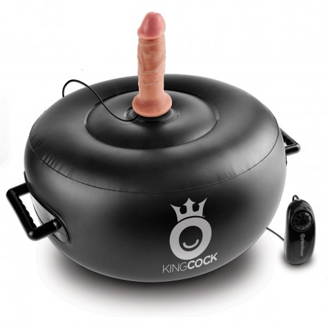 Вибромассажер на воздушной подушке King Cock Vibrating Inflatable Hot Seat с двумя насадками