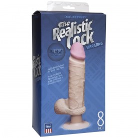 Вибромассажер-реалистик на присоске The Realistic Cock ULTRASKYN Vibrating 8”- 23,5 см.