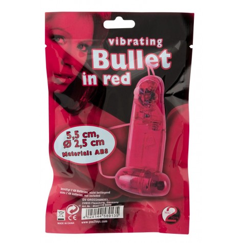 Красное виброяичко с пультом Bullet in Red